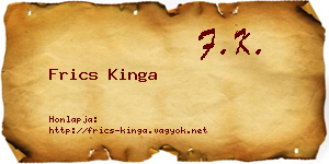 Frics Kinga névjegykártya