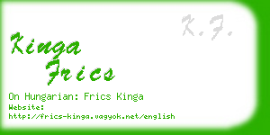 kinga frics business card